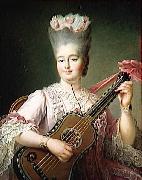 Francois-Hubert Drouais Madame Clotilde playing the guitar Sweden oil painting artist